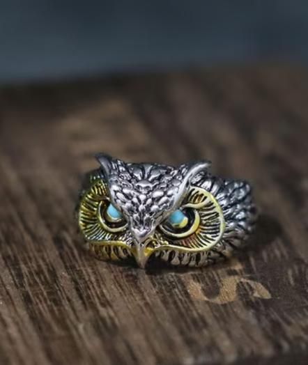 Men's Adjustable Owl Ring