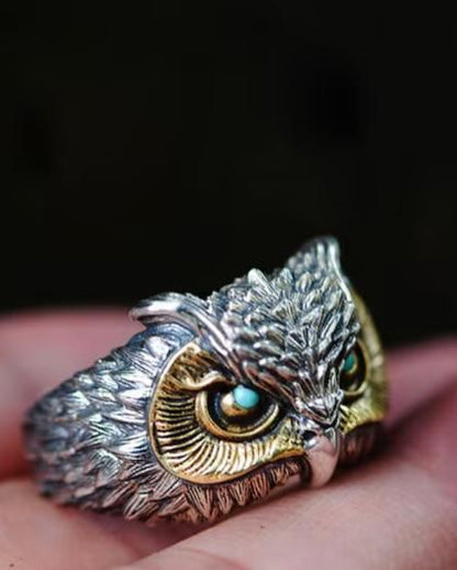 Men's Adjustable Owl Ring