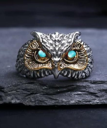 Men's Adjustable Owl Ring