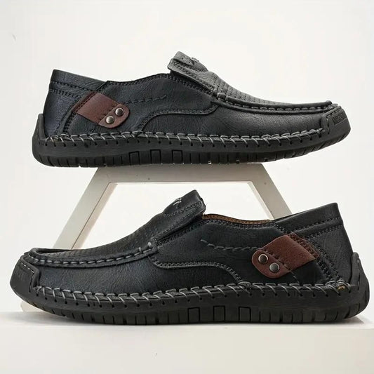 Men's Loafers Leather Hand-Stitched Casual Shoes