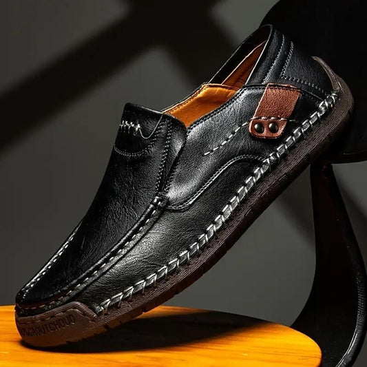 Men's Loafers Leather Hand-Stitched Casual Shoes