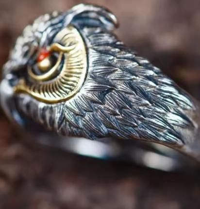 Men's Adjustable Owl Ring