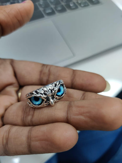 Attractive Silver Plated Owl Ring
